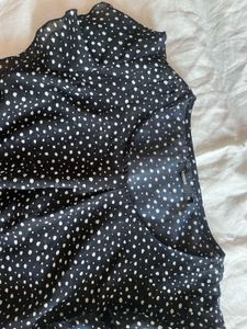 Chic Polka Dot Flutter Sleeve Top