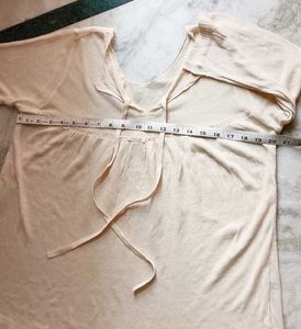Cream Tie Neck sheer top