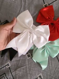 Set of 4 Satin Bow Hair Clips