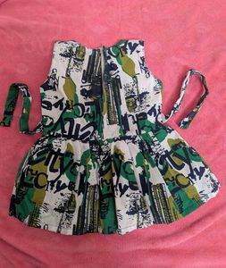 Girls Printed Fit &amp; Flare Cotton Dress