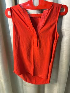 Vibrant Orange Sleeveless Top