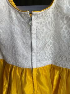 Beautiful Yellow &amp; White Dress