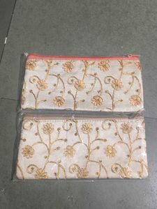 Embroidered Clutch/Pouch Set