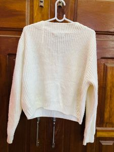 Cozy V-Neck Cream Knit Sweater