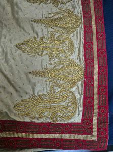 Elegant Beige Saree with Embellishments
