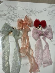 Sparkly Bow Hair Clips Set
