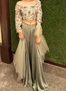 Designer-Inspired Sage Green Lehenga Set