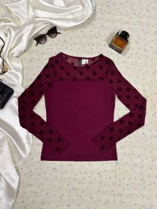 Chic Polka Dot Long Sleeve Top