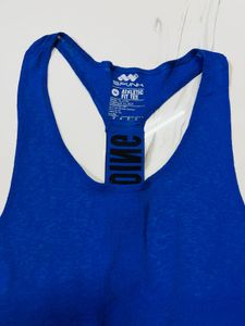 Blue Racerback Tank Top &amp; Black Sports Bra