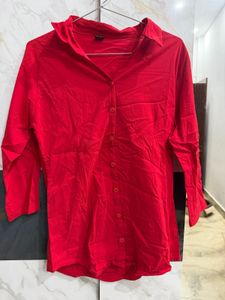 Classic Red Button-Up Shirt