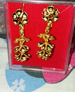 Set of Elegant Golden Tone Earrings