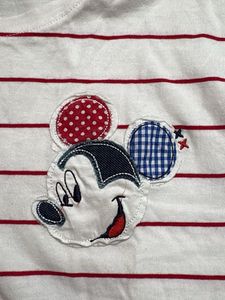 Cute Mickey Mouse Striped T-Shirt