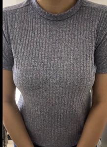 Ribbed Grey T-Shirt