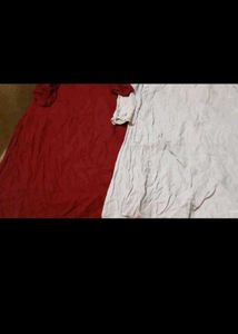 Kurta Set - Red &amp; White
