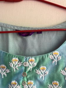 Embroidered Cold Shoulder Kurta