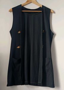 Sleeveless Vest with Buckle Detail