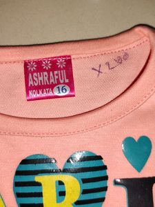 Cute Peach Baby Dress with Bloomers