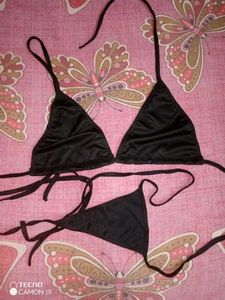 Black String Bikini Set