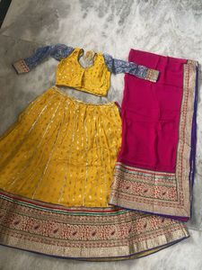 Elegant Yellow Lehenga Choli Set