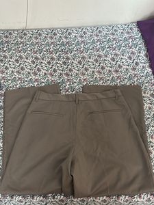 H&amp;M Stylish Taupe Pleated Trousers