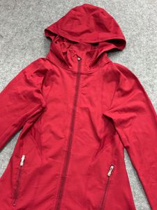 Red Hooded Zip-Up Jacket