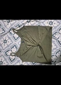 Olive Green Twist Front Camisole