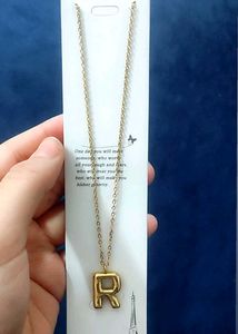 Gold Letter 'R' Pendant Necklace💕