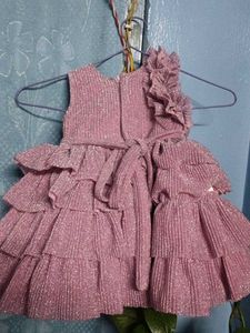 Sparkly Pink Ruffled Party Dress