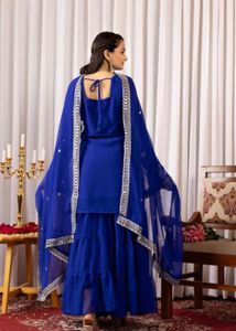 Royal Blue kurti shrara Set💙