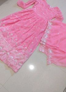 pink anarkali dress
