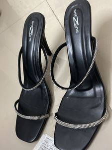 Shezone Black Embellished Heels
