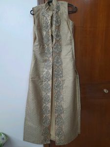Orange Tie-Dye Kurta Set and  golden shrug