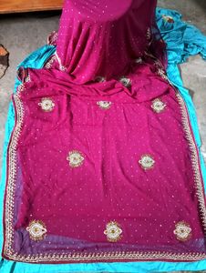 Embroidered Silk Saree