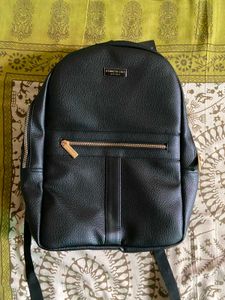 Kenneth Cole Black Faux Leather Backpack