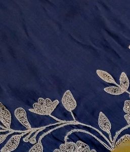 Elegant Navy Blue Embroidered Kurta