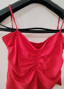 Red Ruched Cami Top
