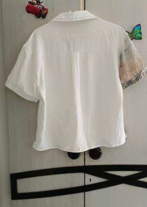 Artistic Print Button-Up Shirt