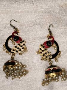 Peacock Jhumka Earrings