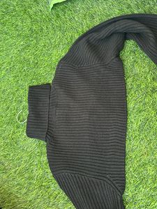 Cropped Polo Neck Jumper