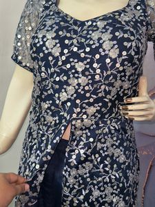 Blue Sharara Suit
