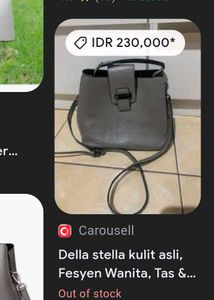 Grey Leather Bucket Bag