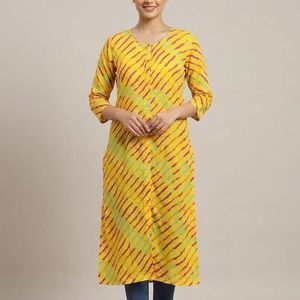 Vibrant Yellow Striped Kurta