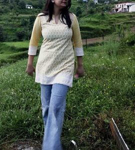 Yellow Embroidered Geet Style Kurta