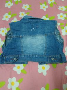 Women's Denim Vest with Studs