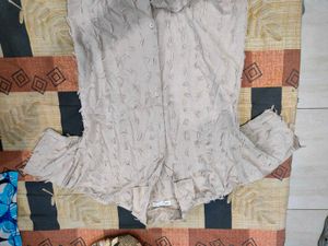Zara Beige Distressed Top