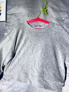 ZARA Grey Crew Neck Knit Sweater