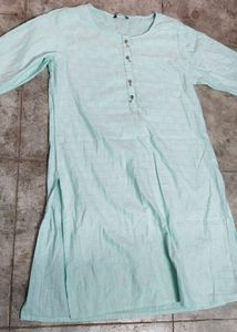 Light Blue Checked Kurta