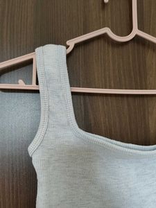 Grey Square Neck Tank Top