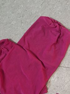 Hot Pink Ruched Crop Top