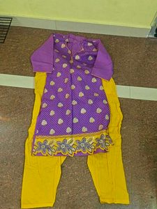 Purple Embroidered Kurta set